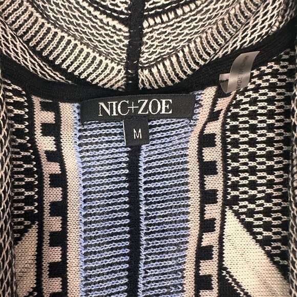 Nic + Zoe Fringe Long Sleeve Open Front Cardigan Striped Multicolor Size M NWT - Picture 6 of 10